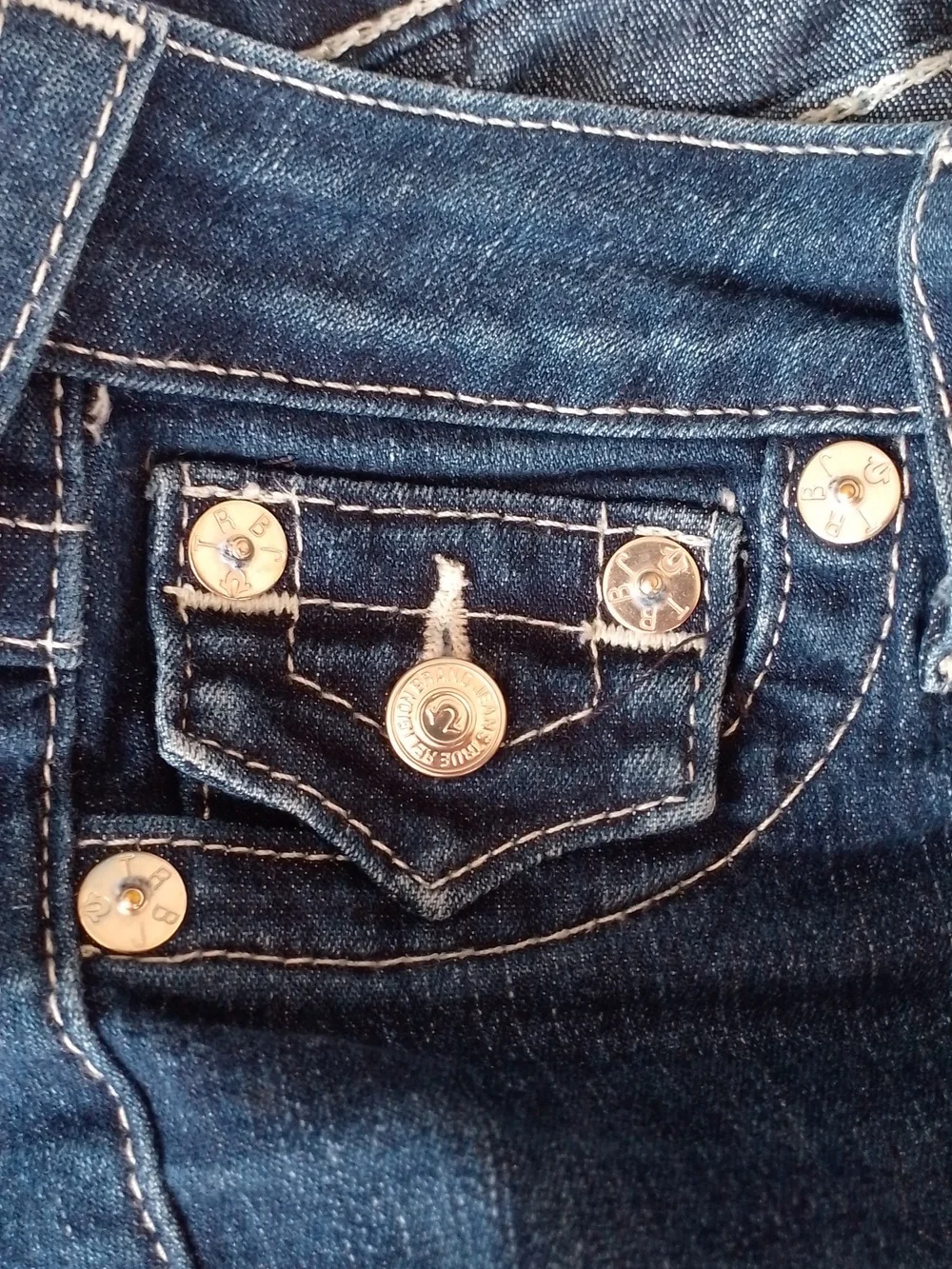 True Religion Denim Skinny Jeans Dark Blue Indigo White Stitch Section Leggings - Picture 8 of 11
